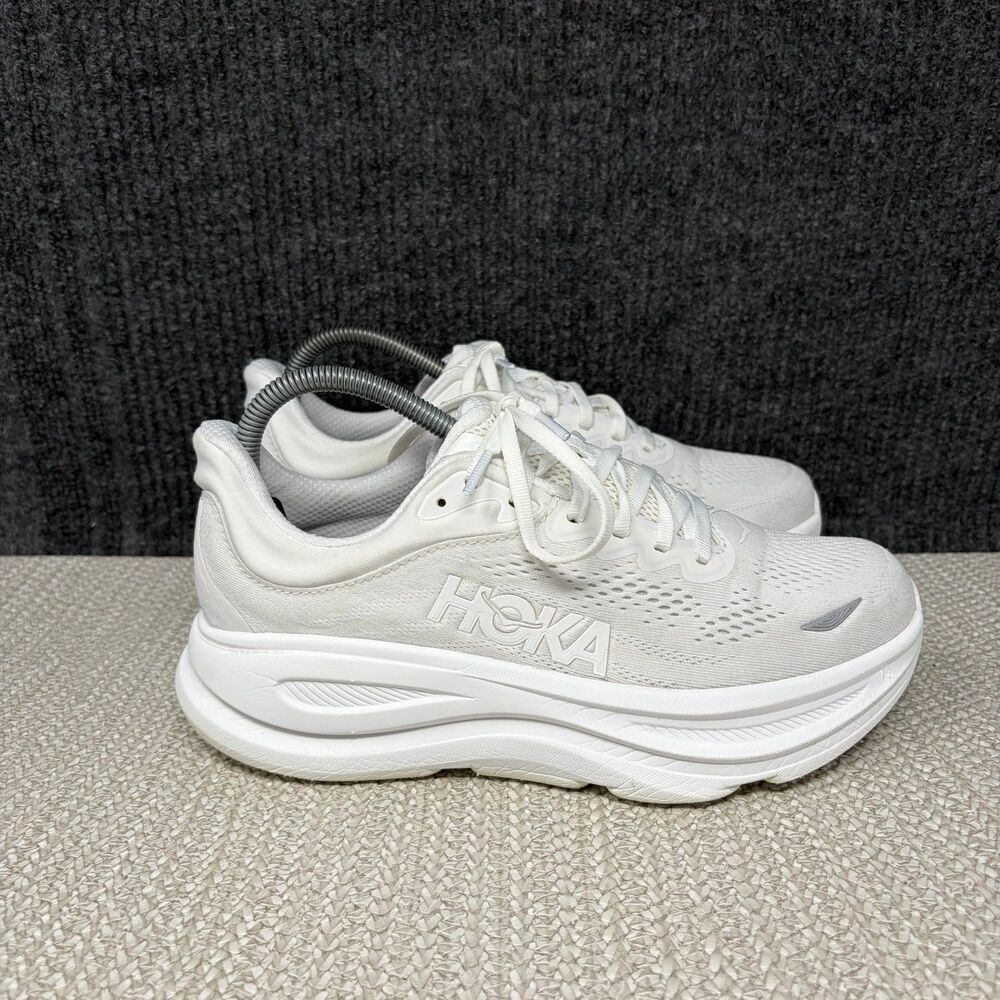 Hoka One One Bondi 9 Triple White Athletic Running Shoes Women’s 7.5 B